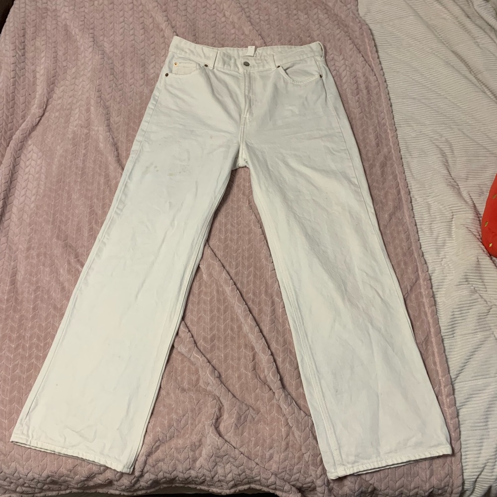🌸 WOT H&M Wide-leg Twill Jeans size 14 but a little tight for size 14 🌸